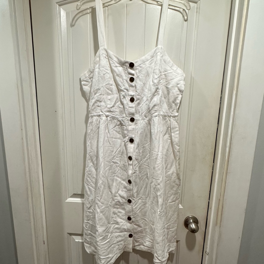 NWT - Summer white Loft button down dress